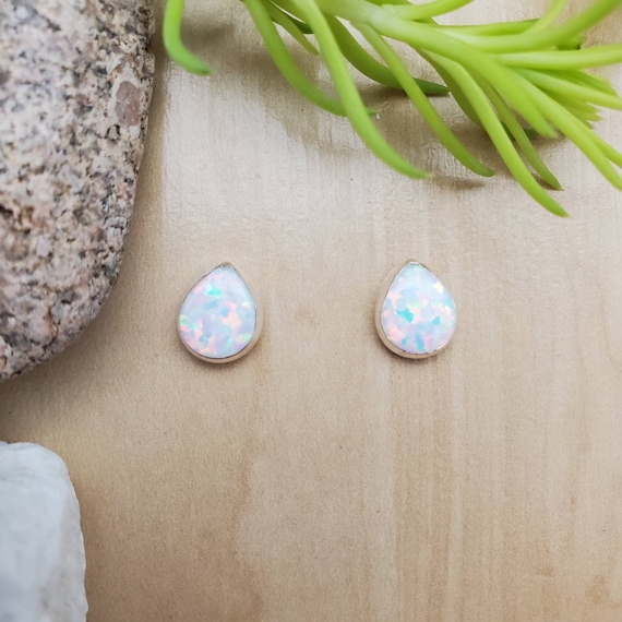 Opal teardrop 2024 stud earrings