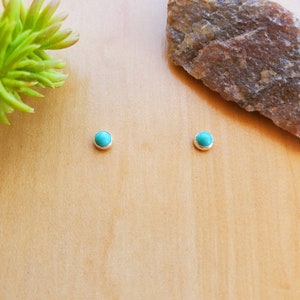 SoCute925 Tiny Turquoise Studs | Sterling Silver Petite Color Studs | Super Small Studs | Turquoise Stud Earrings | Tiny Silver Post Earring image 7
