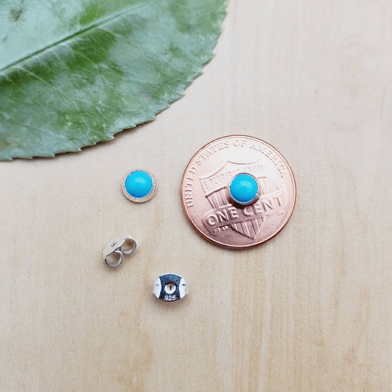 Small Posts Small Turquoise Studs Small Blue Turquoise Posts Small 5mm Sleeping Beauty Turquoise Post Earrings Sterling Silver Posts