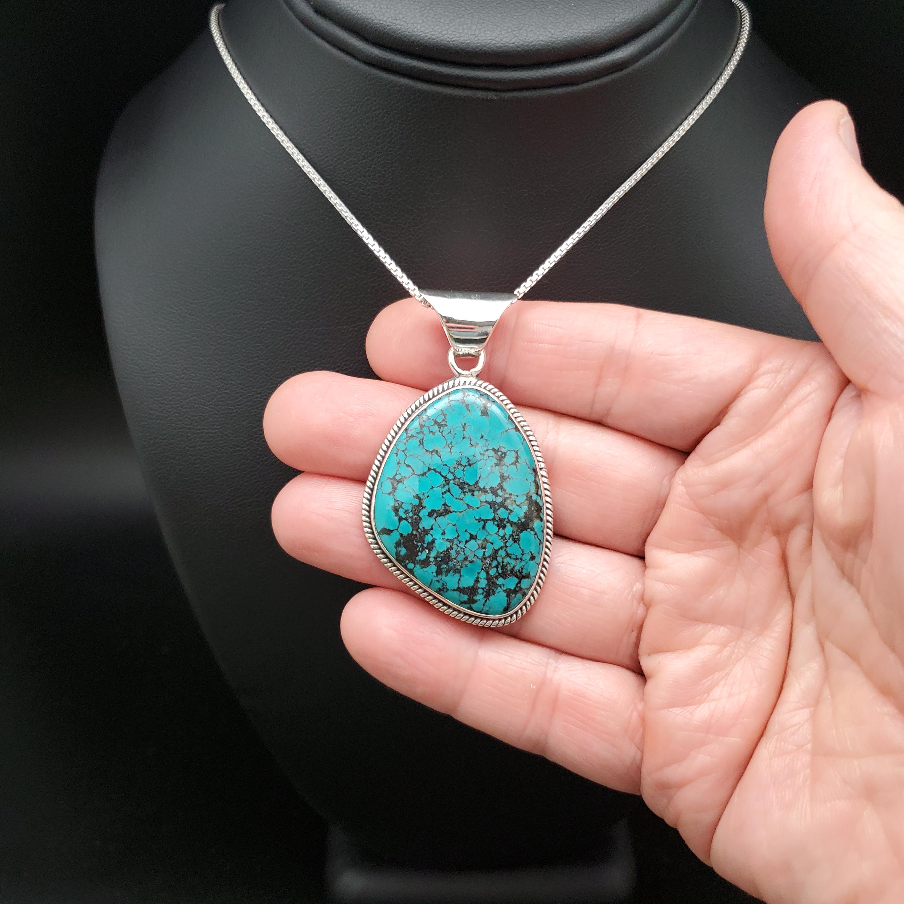 IGM#01 | Arizona Turquoise Pendant With Silver Chain | Sterling