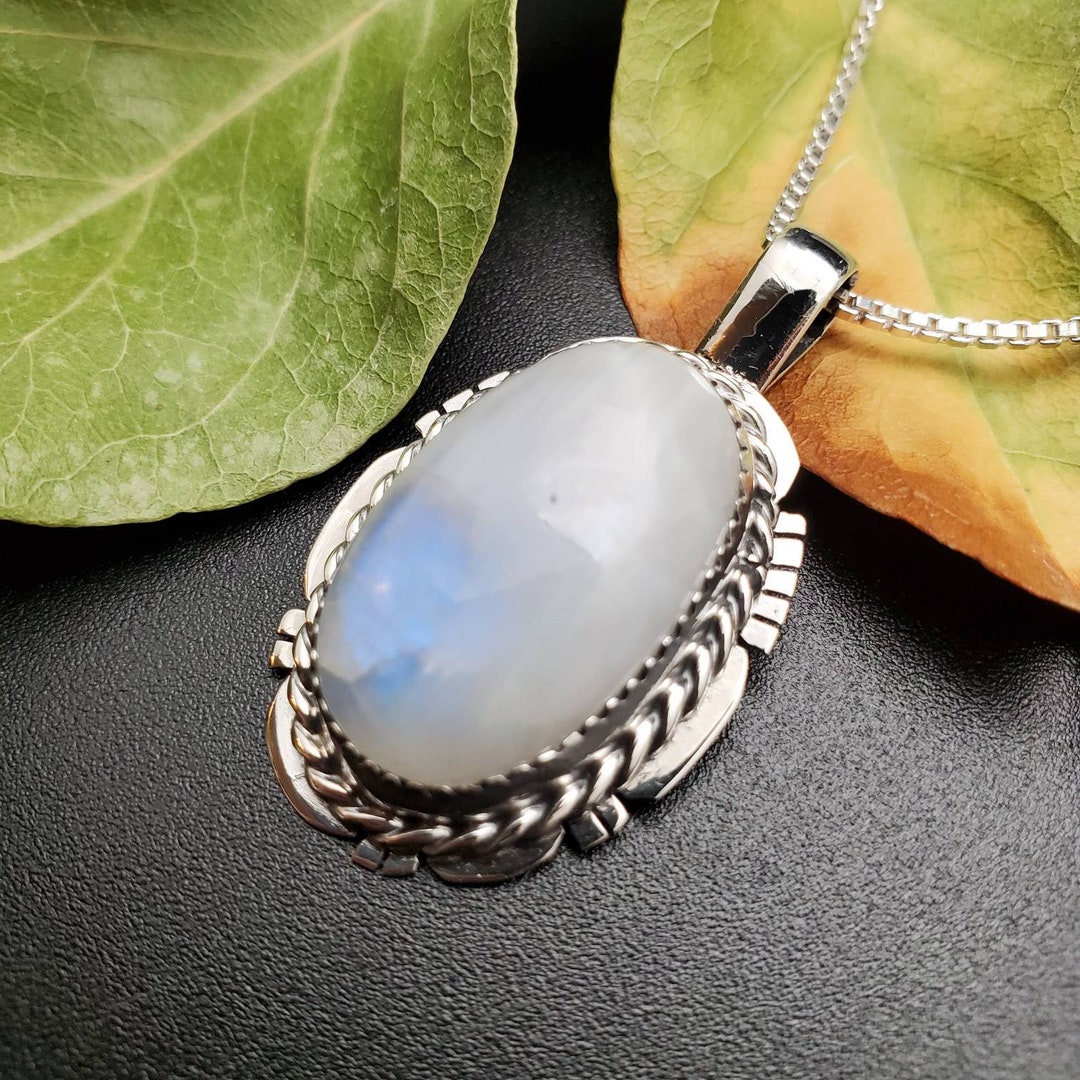 STN #350 | Rainbow Moonstone Necklace Pendant Options With Silver