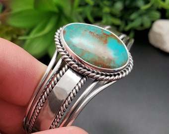 【】ターコイズ シルバー カフブレスレット 楽天市場】【FUNNY公式ストア】 ナバホ族 キングマン ターコイズ