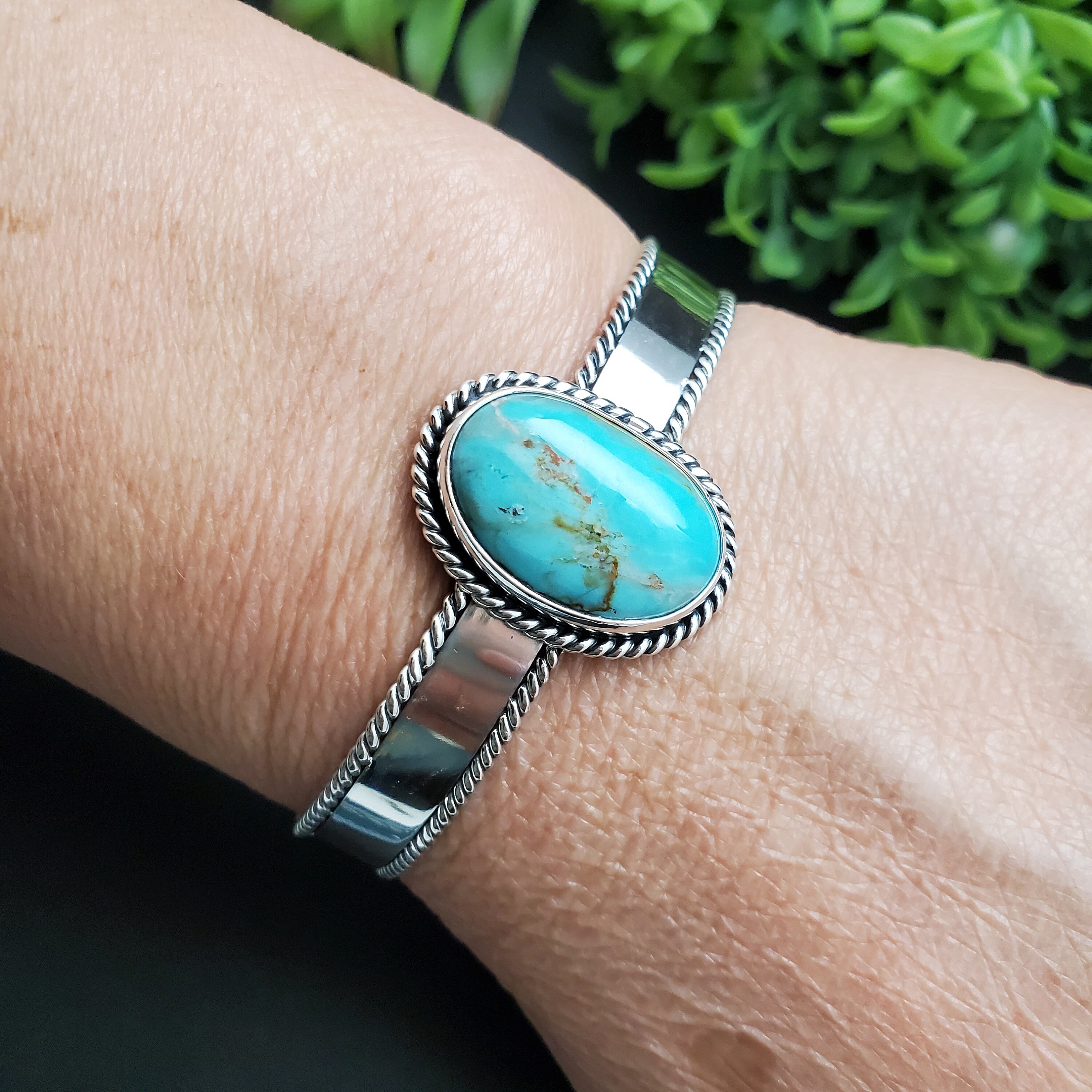 STN #C78 | アリゾナ ターコイズ カフ ブレスレット | スターリング