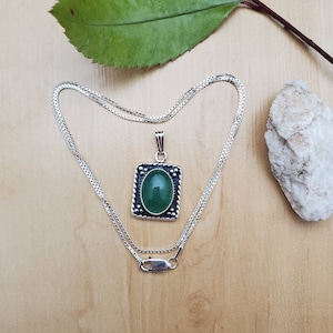 SoCute925 Aventurin Halsketten-Anhänger | Sterling Silber Aventurin Schmuck | Aventurin Halskette und Ketten Optionen Made in USA