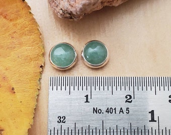 SoCute925 6mm Aventurine Stud Earrings | Aventurine Post Earrings | Sterling Silver Aventurine Studs | Green Aventurine Jewelry Made in USA