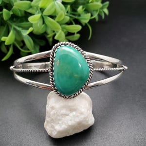 STN #C370 | Pulseira de turquesa adorável | Pulseira de turquesa em prata de lei | Pulseira do sudoeste | Pulseira de turquesa | Presente para ela