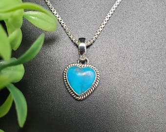STN #110 | Dainty Turquoise Heart Necklace Pendant Options With