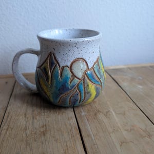 Colorful Mountain Range Mug - cool colors - Chugach Mountains inspired