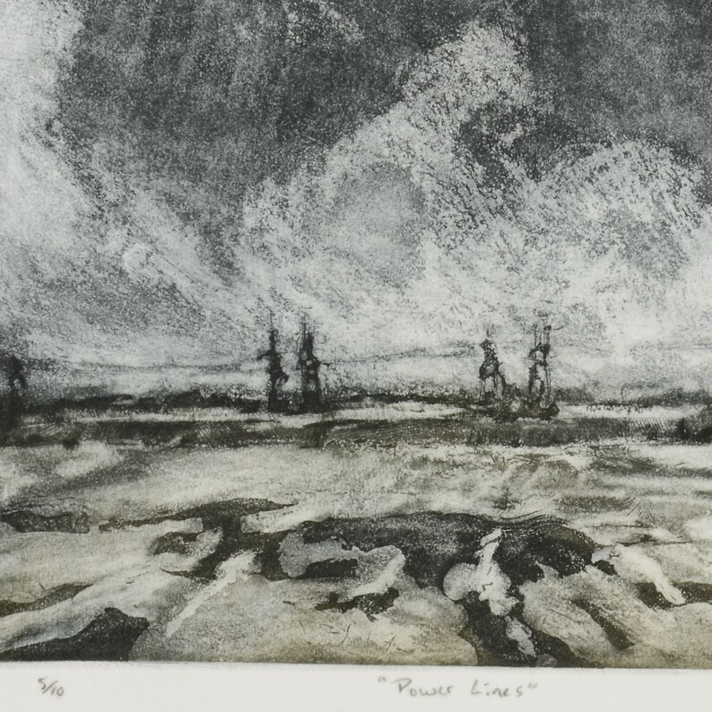 Original Art Landscape Etching Color Printmaking Intaglio Etsy