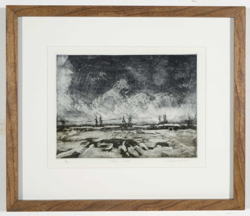 Original Art Landscape Etching Color Printmaking Intaglio Etsy