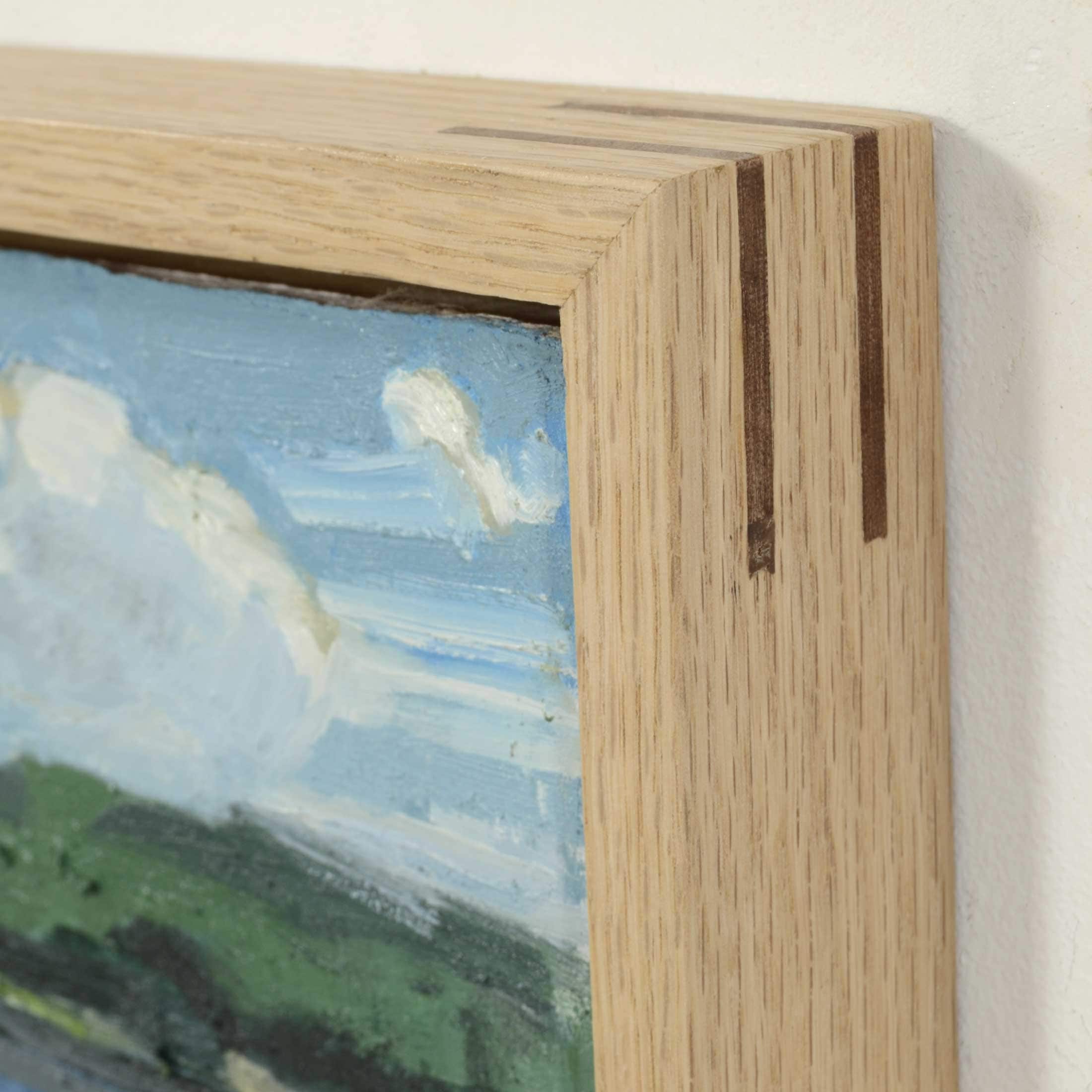 Solid Oak Hardwood Floater Frame for Paintings Modern Minimalist Picture Frames for Art on Stretched Canvas & Wood Panels 1/2 wide design