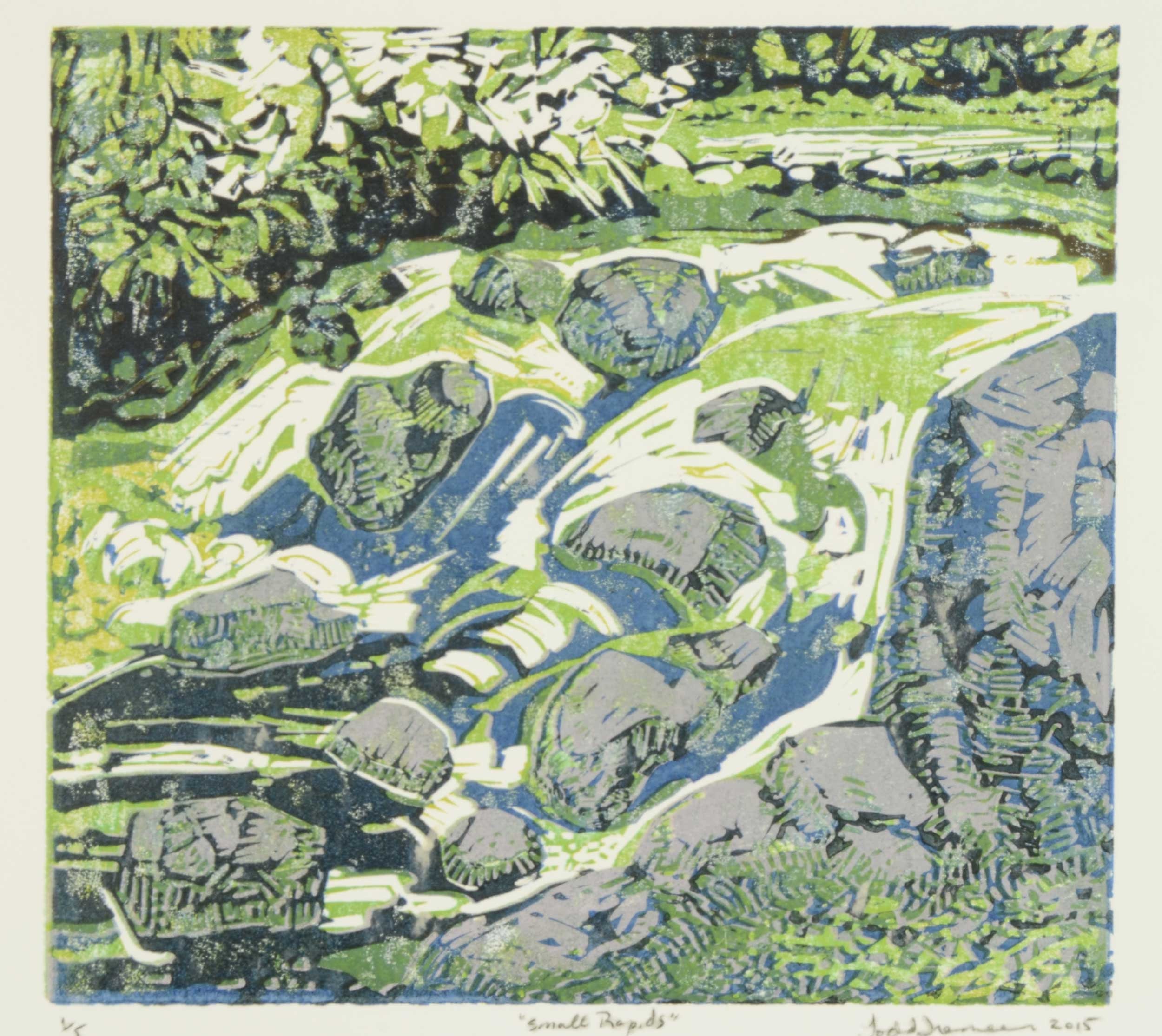 Lino Print Original Art, Large Color Relief Linocut Print. Framed ...