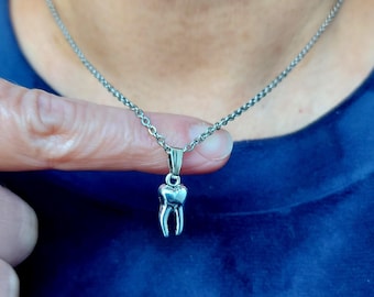 Tooth necklace Gothic 3D tooth necklace Dainty molar dental tooth symbol dentist necklace  Gift of dental gygienists assistant Y2K Fairycore