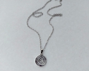 Silver spiral star necklace Indie whimsigoth jewelry Spiral galaxy Swirl vortex pendant Falling star Polar star Gothic necklace Y2k Grunge