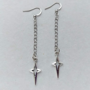 Silver star earrings Hypoallergenic gothic earrings Rock star’s girlfriend earrings Spike earrings Grunge Y2k Goth alt Cute trendy earrings