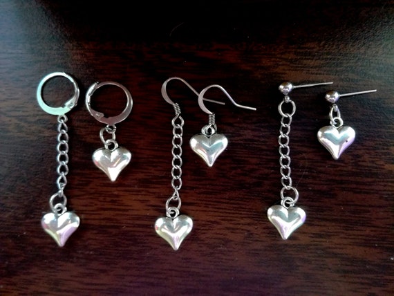Asymmetrical Heart Earrings God of Death Earrings Shinigami