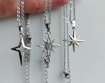 スターリングシルバーの四角い星のチャームネックレス - Etsy 日本