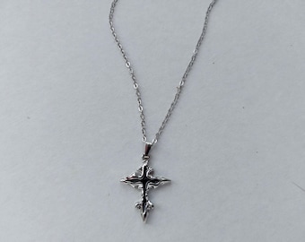 Black goth cross necklace Silver gothic cross Punk style Stainless steel chain Pendant gothic jewelry Unisex necklace Emo Y2K  Gift idea