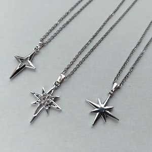 North  star necklace Stargirl necklace Falling star Polar star Celestial jewelry Hypoallergenic y2k cute star grunge coquette necklace Gift
