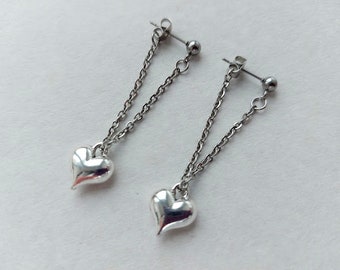 Silber Herz Ohrringe Minimalist zierliche Ohrringe Süße Ohrringe Elegante Ohrringe für jeden Tag Y2k Goth Gothic Grunge Schmuck Muttertag Geschenke