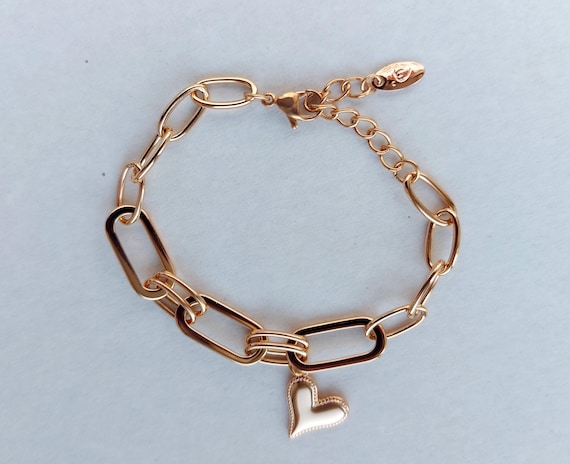 18Kゴールドハートブレスレットラブブレスレットハートチャーム