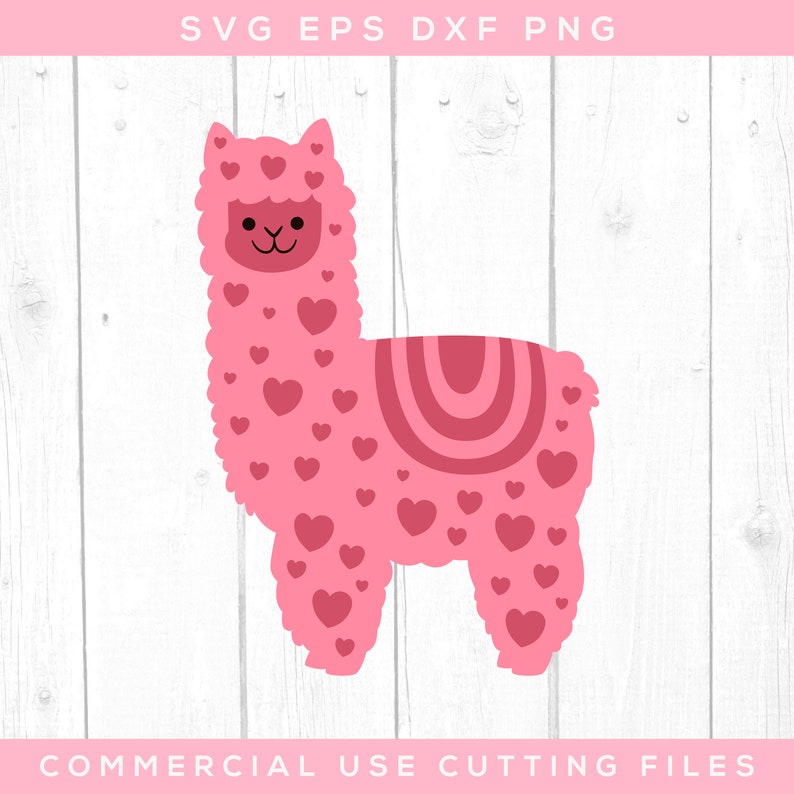 Download Llama Svg Valentines Day Svg Dxf Png Jpg Eps Files for | Etsy