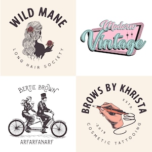 Custom Logo Design – Vintage, Retro, Boutique & Photography Branding – Handmade Logos for Small Businesses