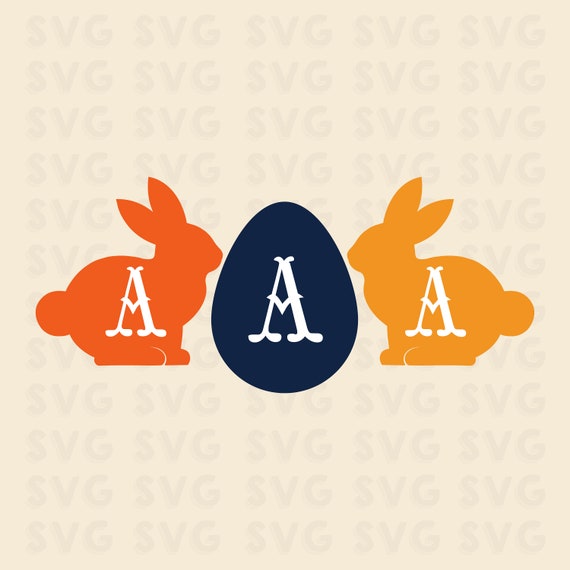 Easter Monogram Alphabet Svg Easter Monogram Font Svg Easter Etsy