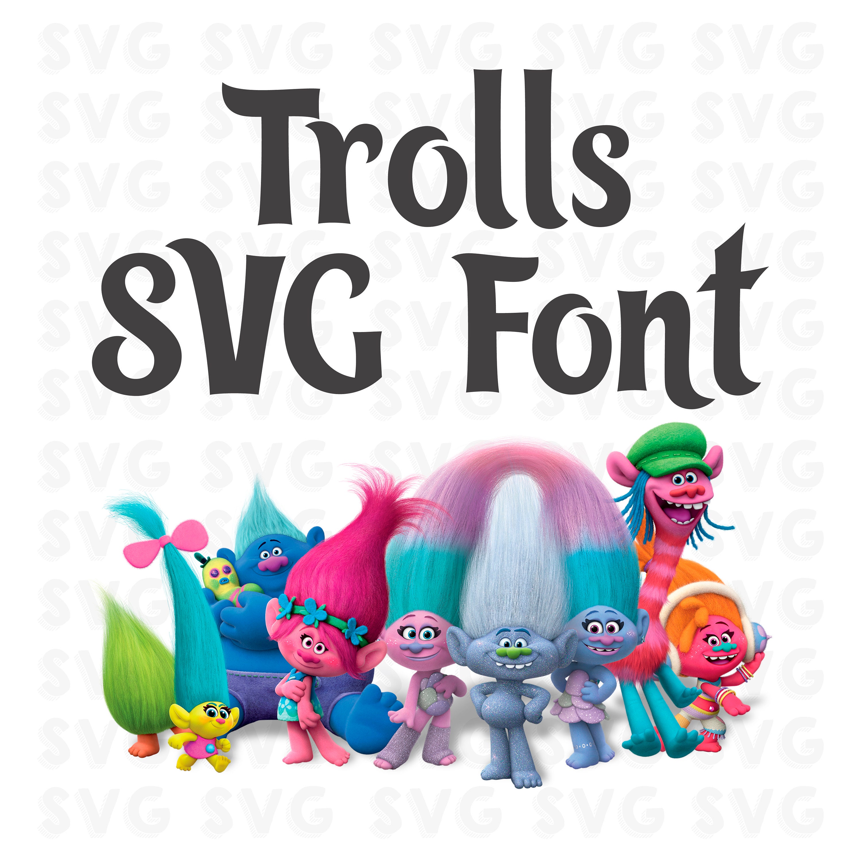 Trolls Alphabet Svg, Trolls Font  Eps, Png, Trolls Font SVG,  Instant…