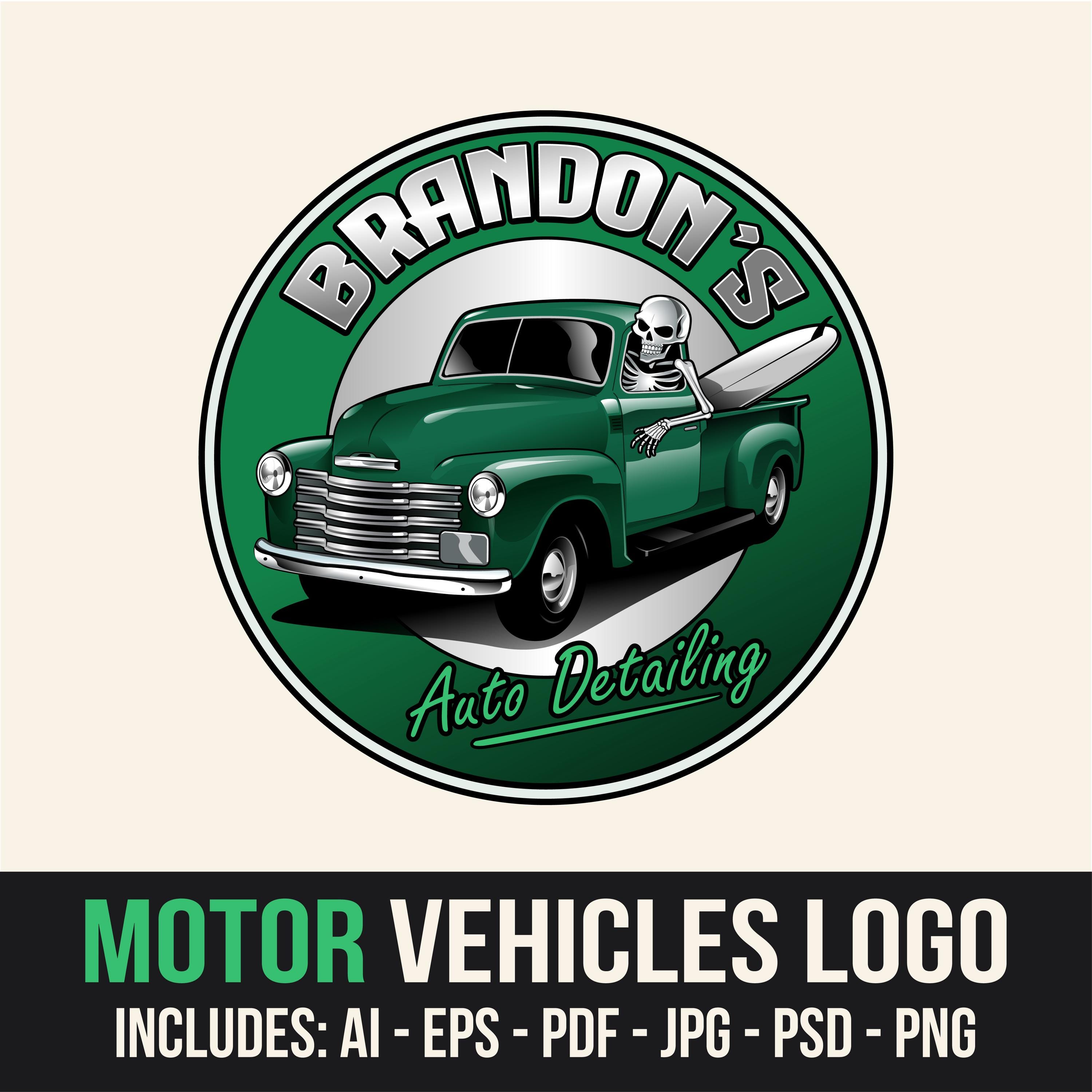 Custom Automotive Logo Design – Car Detailing, Garage, Repair Shop or Motor Vehicle Branding with Unique Illustration for Businesses