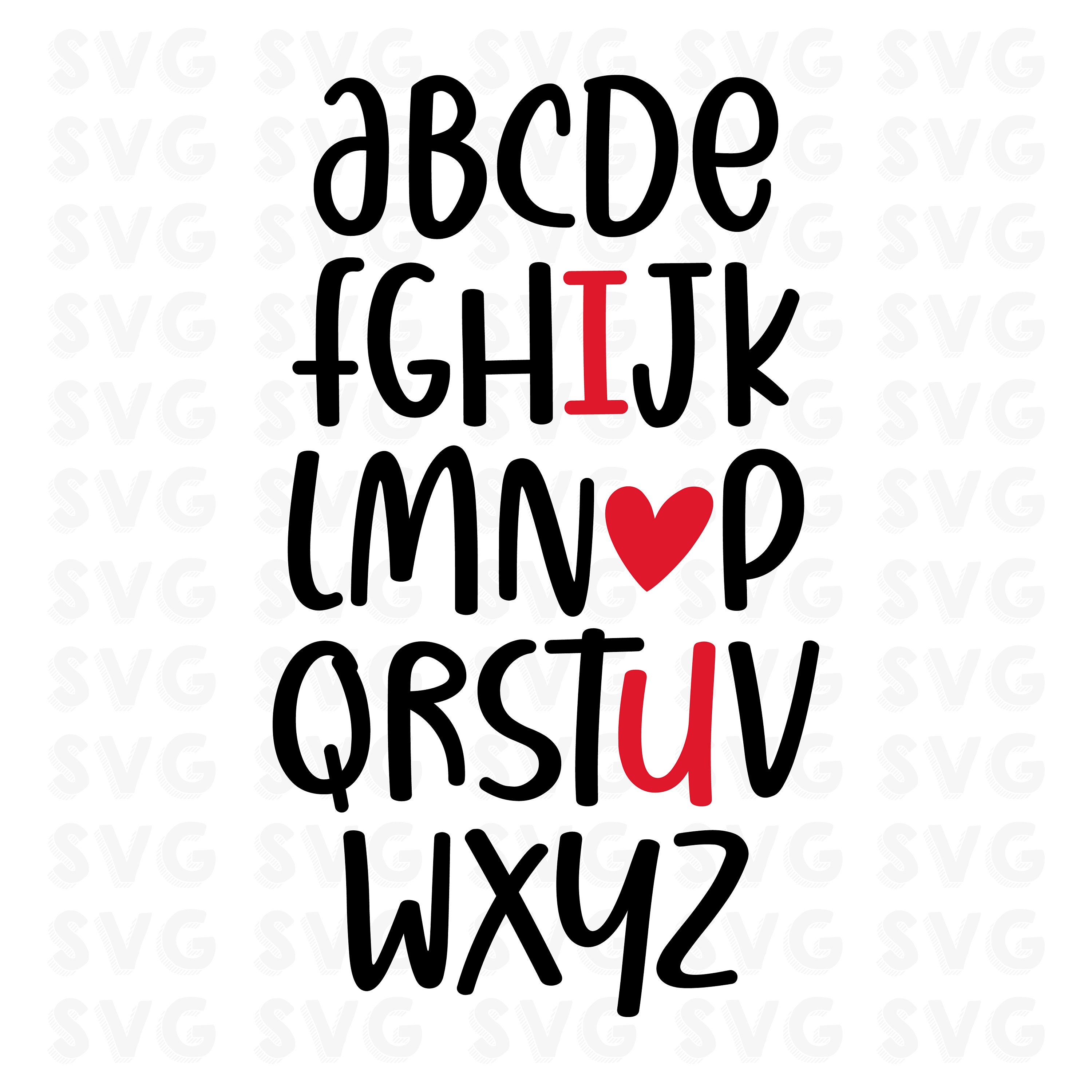 Abc I Love You Svg Valentines Day Svg Dxf Eps Png Files | Etsy