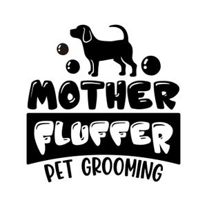Mother Fluffer Premade Logo – Playful Pet Grooming Dog Logo for Fun Pet Brands