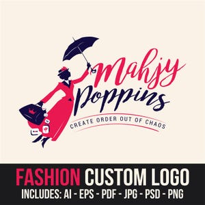 Fashion Logo for Coaches, Stylists or Influencers – Custom Elegant Branding – Vintage Modern Illustration for Personal Brands