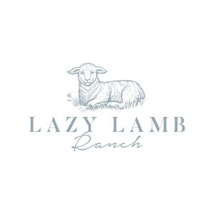 Premade Logo for Sheep Ranch – Vintage Pastoral Lamb Logo for Country Farm Branding