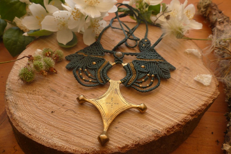 micro macram\u00e9 blue cross Berber agadez cross southern Tuareg cross for women