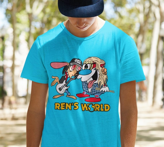 Ren And Stimpy Wayne S World Mash Up Funny Spoof T Shirt Etsy