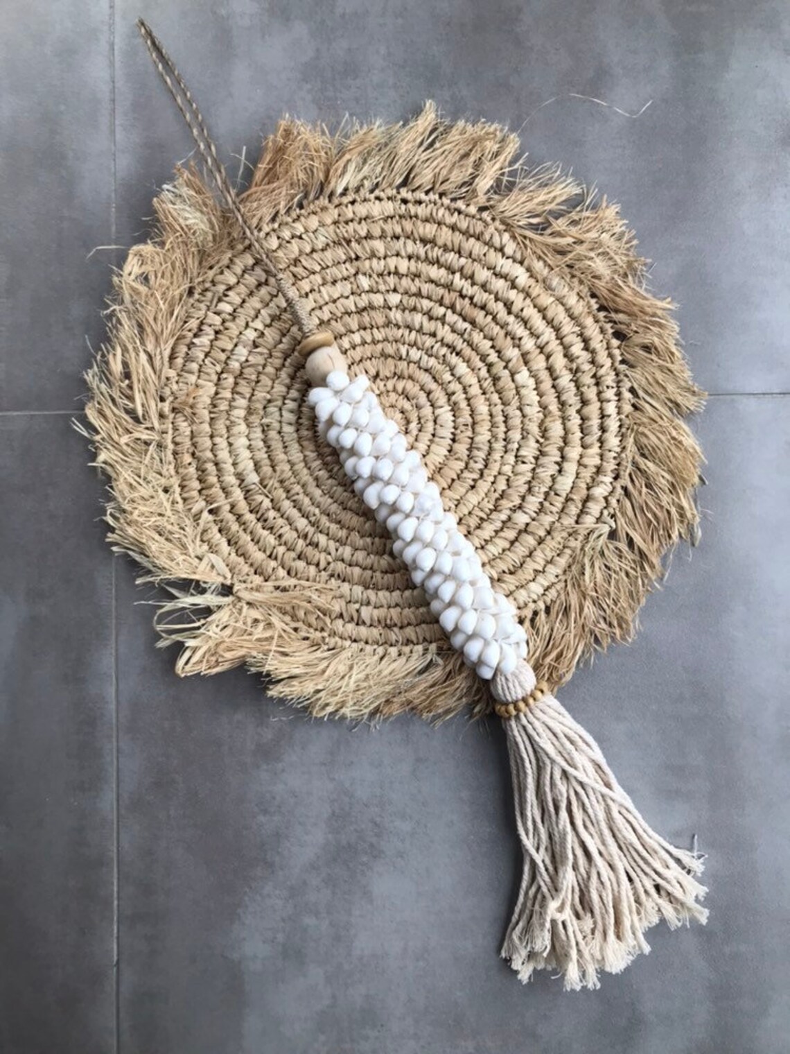 Embrasse De Rideau En Coquillages – Beige – Fait Main Grèce – Jamais Servie