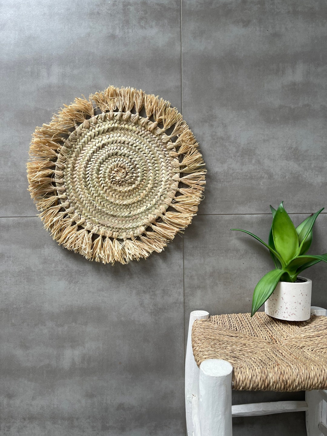 Hand-woven Straw Decoration Diameter 42 Cm - Etsy