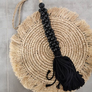 Large curtain tieback or door tassel - black color L 70 cm