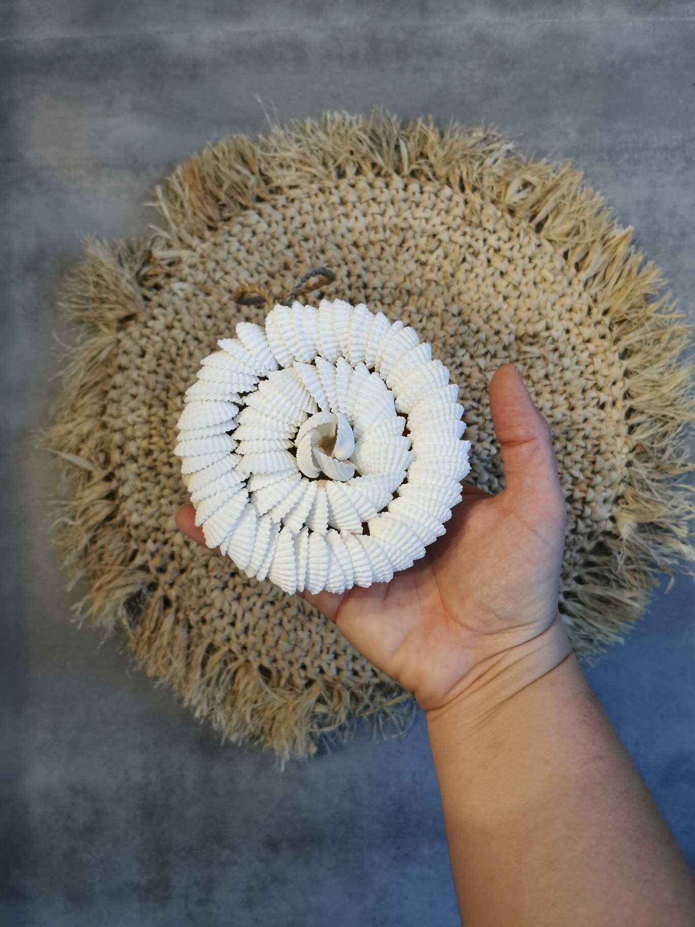 Décoration Balinaise en Coquillages à Suspendre Diamètre 12 cm