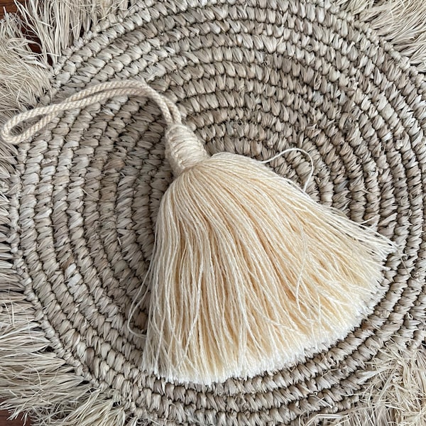 Pompon décoratif en laine - coloris beige