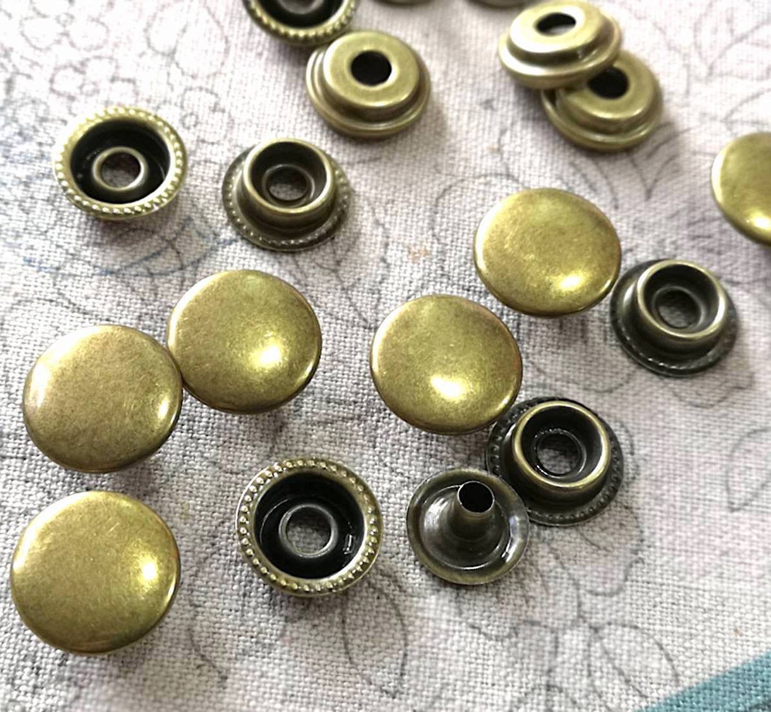 50 Pack Multisize Antique Brass Snap Fasteners Ringsocket Etsy