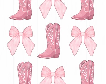 Cowgirl Boots and Coquette Bows Digital Download-PNG