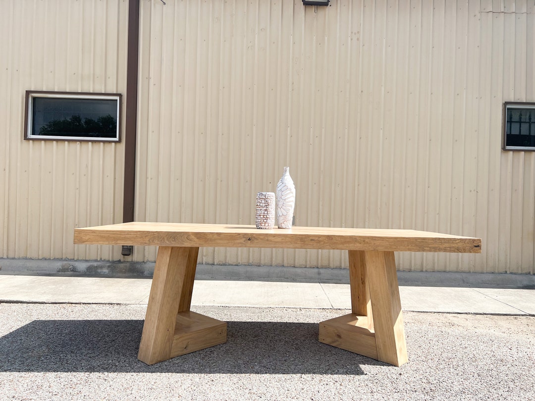 LEVANA Custom Built Dining Table Solid Wood Table Herringbone Pattern ...