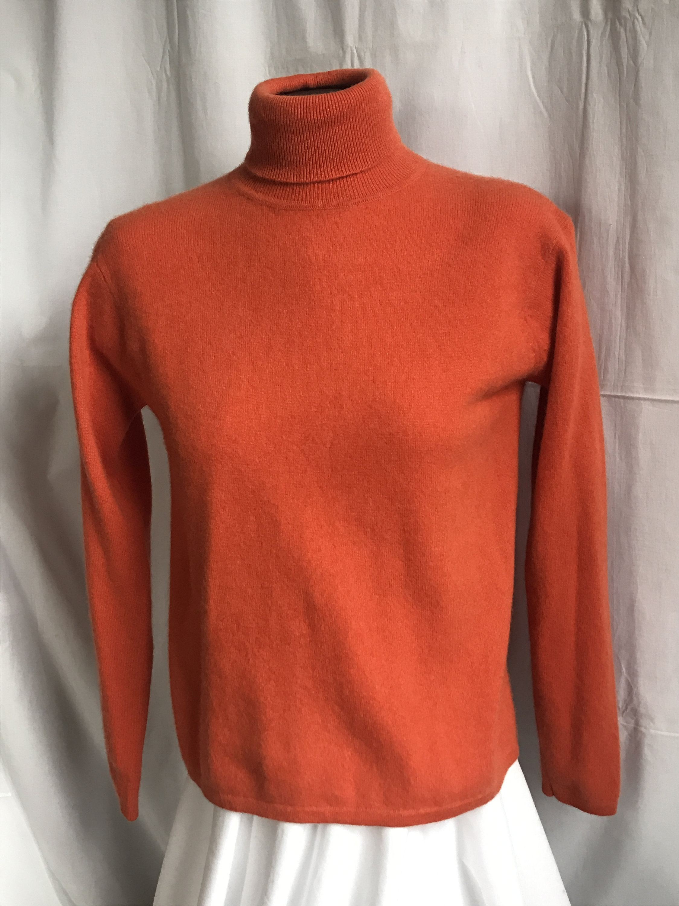 Simple orange cashmere turtleneck with two cashmere dots. | Etsy