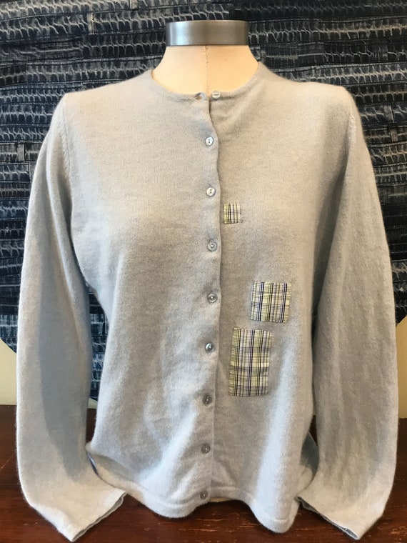 pale blue cashmere cardigan