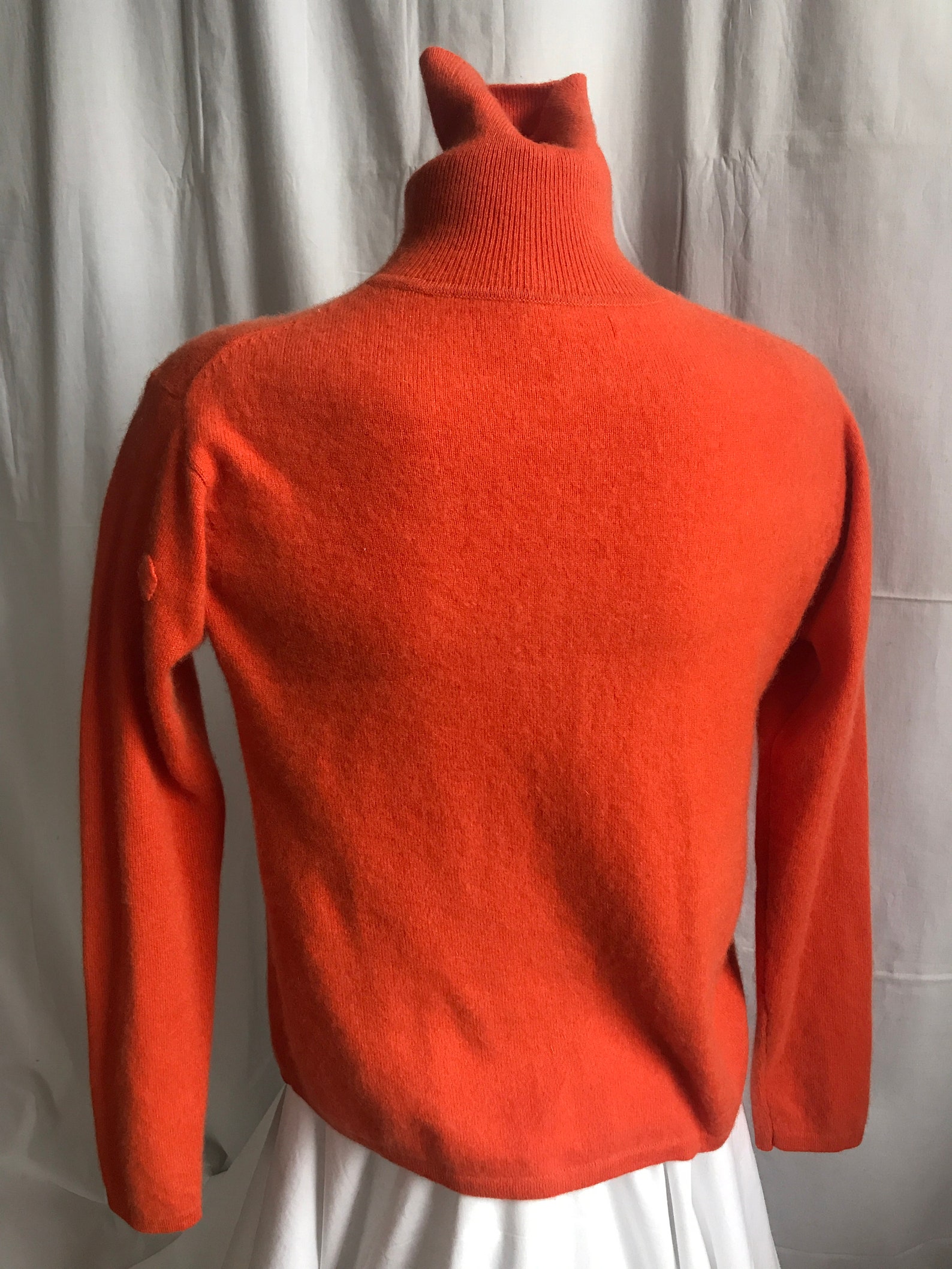 Simple orange cashmere turtleneck with two cashmere dots. | Etsy