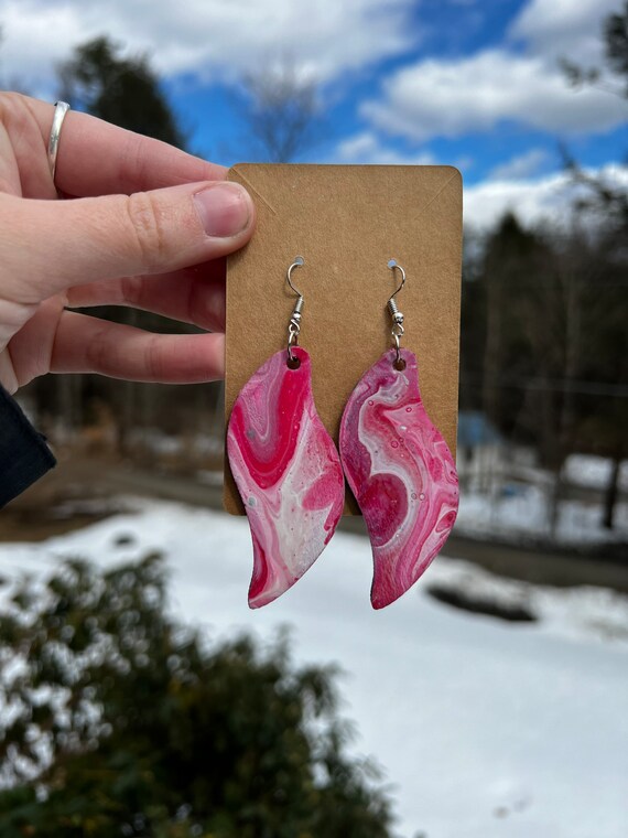 Pink and red on sale earrings