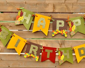 Fall Birthday Banner - Etsy