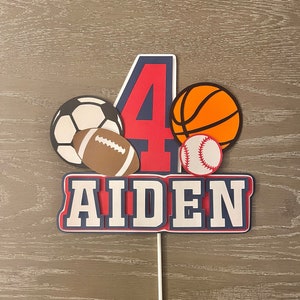 Sports Birthday Cake Topper, Sports Ball Birthday, Sports Birthday Decorations